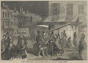 Abendliche Straßenszene in Boston, an der Ecke von Court und Brattle Streets von Winslow Homer