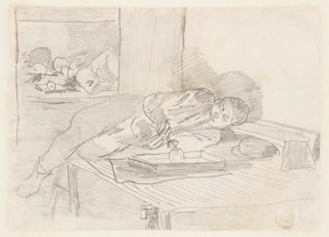 Chinesischer Mann, der in einem Clubhaus in der Baxter Street, New York City, eine Opium-Pfeife raucht