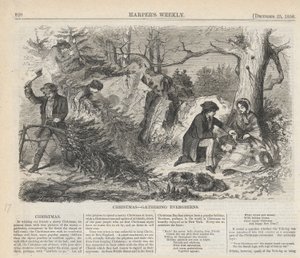Weihnachtsgrün sammeln, aus Harper von Winslow Homer
