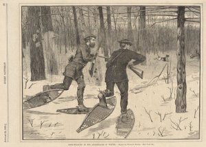Hirschjagd in den Adirondacks im Winter, aus Every Saturday, 21. Januar 1871 von Winslow Homer