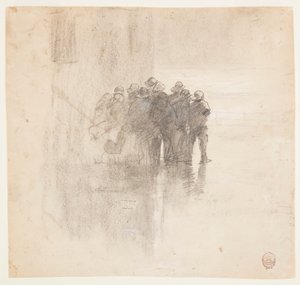 Fischer in Ölzeug, Cullercoats, England, 1881 von Winslow Homer