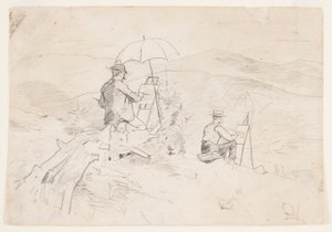 Studie für "Künstler beim Skizzieren in den Weißen Bergen" und "Der Künstler auf dem Land", 1868