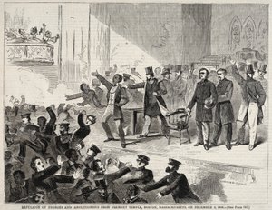 Vertreibung von Schwarzen und Abolitionisten aus dem Tremont-Tempel, Boston, Massachusetts, am 3. Dezember 1860