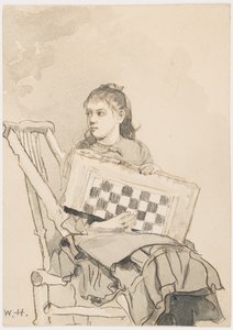 Mädchen mit Schachbrett von Winslow Homer