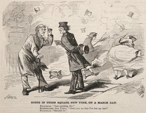 Szene am Union Square, New York, an einem Märztag, 1860 von Winslow Homer