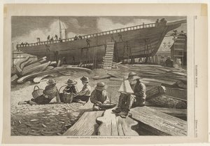 Schiffbau im Hafen von Gloucester von Winslow Homer