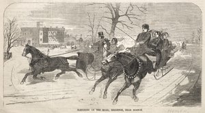 Schlittenfahrt auf der Straße, Brighton, nahe Boston von Winslow Homer