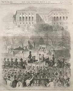 Der Einweihungsumzug in Washington passiert das Tor der Kapitolanlagen von Winslow Homer