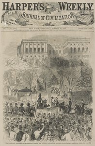 Der Einweihungszug in Washington passiert das Tor des Kapitolgeländes, 1861 von Winslow Homer