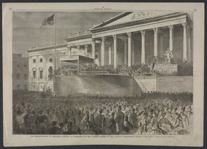 Die Amtseinführung von Abraham Lincoln als Präsident der Vereinigten Staaten, 4. März 1861, 1861 von Winslow Homer