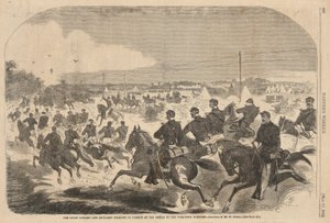 Die Union Kavallerie und Artillerie starten die Verfolgung der Rebellen auf der Yorktown Turnpike, aus Harper von Winslow Homer