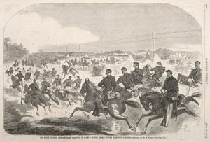 Die Union Kavallerie und Artillerie startet die Verfolgung der Rebellen auf dem Yorktown Turnpike von Winslow Homer