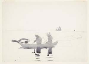 Zwei Figuren in einem Ruderboot von Winslow Homer