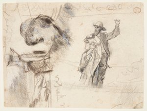 Zwei Studien eines Matrosen mit erhobenem Arm von Winslow Homer