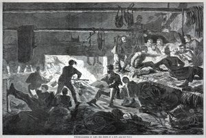 Winterquartiere im Lager - Das Innere einer Hütte, aus Harper