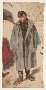 Junger Soldat, Skizze eines Soldaten, der einem verwundeten Kameraden Wasser gibt von Winslow Homer