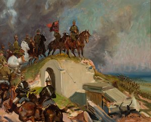 Kampfszene aus dem Ersten Weltkrieg von Wojciech Kossak