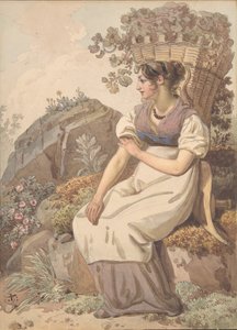 Junge Frau im Vaudois nach der Weinlese, 1821