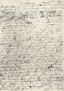 Wolfgang Amadeus Mozart (1756-1791) österreichischer Komponist. Eigenhändiger Brief an seine Schwester Nannerl. Neapel 19. März 1770