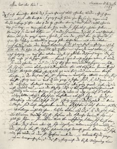 Wolfgang Amadeus Mozart (1756-1791) österreichischer Komponist. Eigenhändiger Brief an den Vater. Wien 6. Dezember 1783