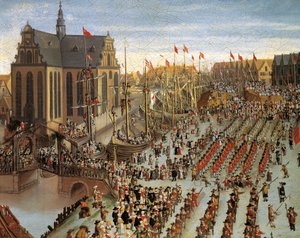 Frederik III. proklamiert die dänische Krone als erblich vor den Generalstaaten in Kopenhagen, 1660, Gemälde von Wolfgang Heimbach von Wolfgang Heimbach