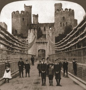 Conway, Wales, mittelalterliche Burg und Brücke, 1901
