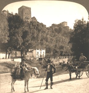 Mauern und Türme der Alhambra, Granada, Spanien, 1896 von Works and Sun Sculpture Studios