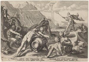 Neptun plant die Zerstörung des Menschen von Workshop of Hendrick Goltzius, after Hendrick Goltzius