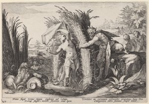 Pan und Syrinx von Workshop of Hendrick Goltzius, after Hendrick Goltzius