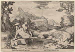 Salmacis und Hermaphroditus von Workshop of Hendrick Goltzius, after Hendrick Goltzius