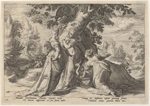 Die Töchter des Kekrops öffnen die ihnen von Minerva anvertraute Kiste