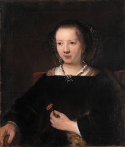 Junge Frau mit Nelke von Workshop of Rembrandt van Rijn