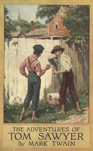 Schutzumschlag für Die Abenteuer von Tom Sawyer von Mark Twain (1835 - 1910), veröffentlicht 1910 (Farblithografie) von Worth Brehm