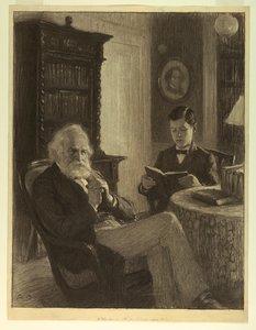 Longfellow in seinem Arbeitszimmer von Worth Brehm