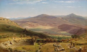 Das Amphitheater von Tusculum und die Albaner Berge, Rom