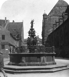Tugendbrunnen, Nürnberg, Bayern, Deutschland, ca. 1900