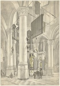 Ansicht in der Nieuwe Kerk in Delft, mit dem Grabmonument von Wilhelm von Oranien von Wybrand Hendriks