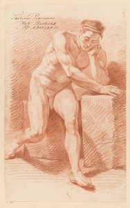 Sitzender männlicher Akt, von vorne gesehen (3. Preis 1772) von Wybrand Hendriks