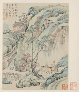 Album mit saisonalen Landschaften, Blatt B vorheriges Blatt 1, 1668 von Xiao Yuncong