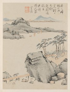 Album der saisonalen Landschaften, Blatt C vorheriges Blatt 6, 1668 von Xiao Yuncong