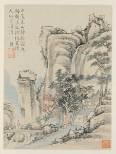 Album der saisonalen Landschaften, Blatt E vorheriges Blatt 3, 1668 von Xiao Yuncong