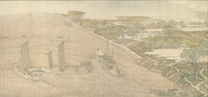 Die Inspektionsreise des Qianlong-Kaisers nach Süden, Schriftrolle Vier: Der Zusammenfluss des Huai, 1770 von Xu Yang