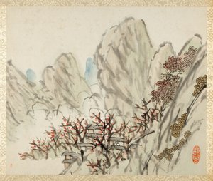 Album mit Landschaften und Kalligraphie für Liu Songfu von Xugu
