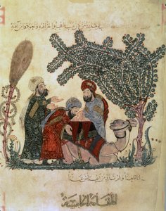 Abu Zayd, Al-Harrith, ein liegendes Kamel und eine Figur