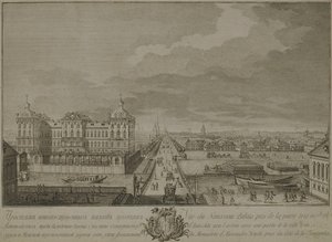 Ansicht der neu erbauten Kammern gegenüber den Anichkov-Toren in Sankt Petersburg, 1753