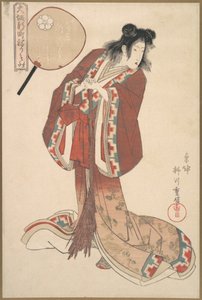 Hinazuru von Naka Ogi-ya als Onna Jittoku, ca. 1825 von Yanagawa Shigenobu