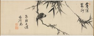 Vogel schläft auf einem Pflaumenbaum