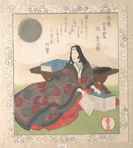 Vier Freunde der Kalligraphie: Lady Murasaki von Yashima Gakutei
