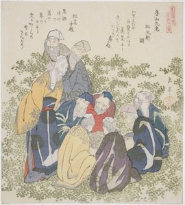 Die neun alten Männer des Berges Xiang, aus der Serie "Ein Satz von zehn berühmten Zahlen für den Katsushika-Kreis"