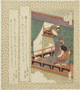 Der Yang Guifei Kirschbaum (Yokihisakura), aus der Serie "Kirschbäume für den Katsushika-Kreis (Katsushika sakuratsukushi)" von Yashima Gakutei